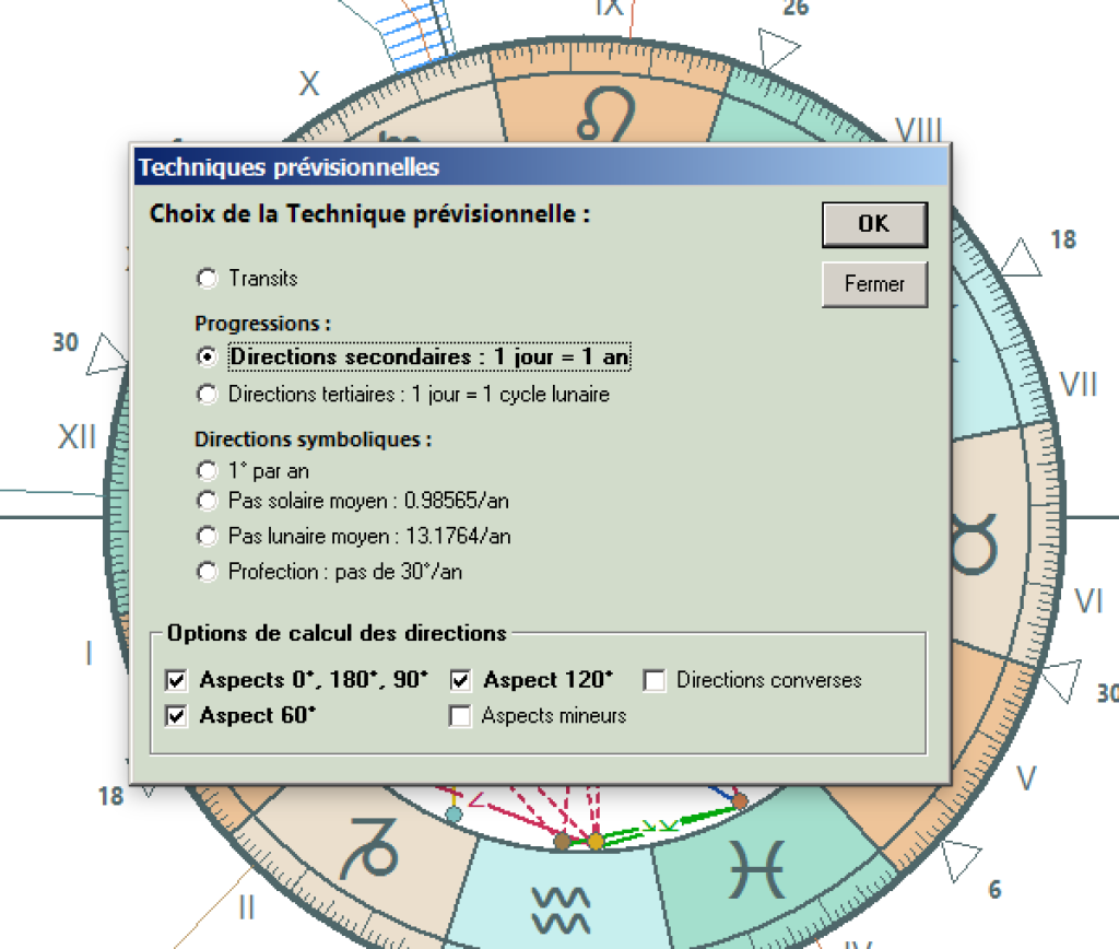 Calcul des directions